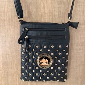 Betty Boop Black Studded Crossbody Bag Y2K
